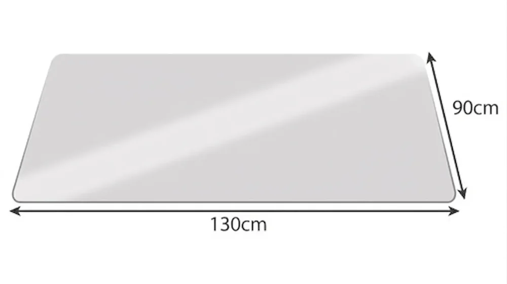 Technický nákres ochranné podložky pod židli 130x90 cm s kótami