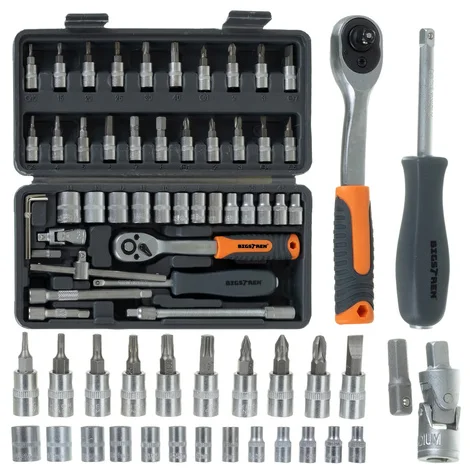 Detailní pohled na obsah 46dílné sady nářadí Bigstreen