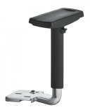 01712-BR-209-N6: BR-209-N6- područe, výškově stavitelné (plast. černé, hliníkové spoj. se sedákem)-čer. PUR loketníky