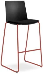 Barová židle SKY FRESH 062-Q-N14 (4-nohá kostra odstín signální červená RAL 3001, čalouněný sedák)