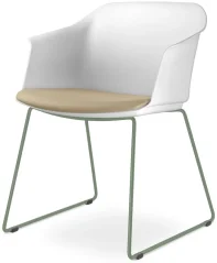 Konferenční křeslo Wave 030-Q-N12 (drátěná kostra šalvějově zelená PANTONE 17-6212 TCX, plastový kor