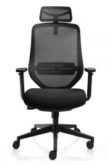 Kancelářská židle KESY s podhlavníkem (černá)