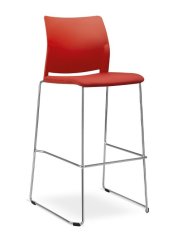 Barová židle TREND 527-Q-N1 (podnož černá, čal. sedák, opěrák plast, stohovatelná)