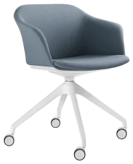 Otočná židle Wave 033,F95-WH (4-ramenný nylonový kříž bílý, kolečka, celočalouněný korpus)
