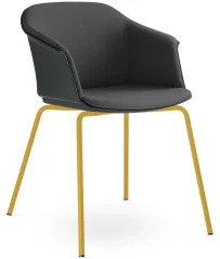 Konferenční křeslo Wave 032-N16 (4-nohá ocelová kostra medová žlutá RAL 1005, plastový korpus s vnit