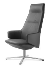 Luxusní křeslo Melody Lounge ML-XL-RA-N6 (4-ramenný ALU leštěný kříž, houpací mechanika s aretací)