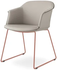 Konferenční křeslo Wave 032-Q-N13 (drátěná kostra cihlově červená PANTONE 17-1532 TCX, plastový korp