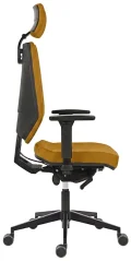 Zátěžová ergonomická židle 1870 SYN Motion PDH Super Heavy s nosností 200 kg, modrý potah, boční pohled