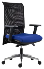 Ergonomická kancelářská židle Antares 1580 SYN SL GALA NET, síťovaný opěrák, hliníkový kříž – předoboční pohled