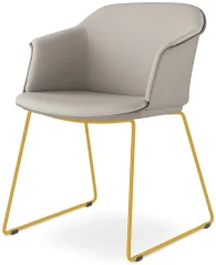 Konferenční křeslo Wave 032-Q-N16 (drátěná kostra medová žlutá RAL 1005, plastový korpus s vnitřním