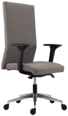 zátěžová židle Vertika 8100 - nosnost 150 kg, hnědé čalounění, předoboční pohled