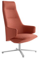 Luxusní křeslo Melody Lounge ML-XL-FR-N6 (4-ramenný ALU leštěný kříž, automatická synch. mechanika)