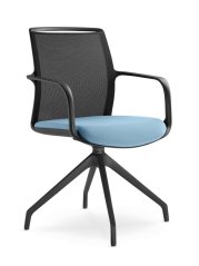 Otočná židle Leaf 505,F90-BL (4-ramenný nylonový kříž černý, kluzáky)