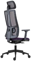 Ergonomická židle ROSSA SYN K PDH, fialová, zadoboční pohled na konstrukci opěráku