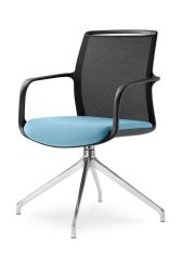 Otočná židle Leaf 505,F70-N6 (4-ramenný ALU kříž leštěný, kluzáky