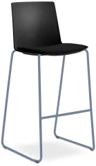 Barová židle SKY FRESH 062-Q-N15 (4-nohá kostra odstín holubí modrá RAL 5014, čalouněný sedák)