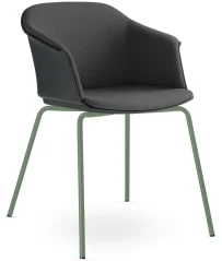 Konferenční křeslo Wave 032-N12 (4-nohá kostra šalvějově zelená PANTONE 17-6212 TCX, plastový korpus