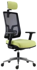 ergonomická židle 1690 SYN SL New Pure, hliníkový kříž, podhlavník, područky - předoboční pohled