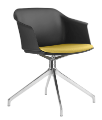 Otočná židle Wave 030,F70-N6 (4-ramenný ALU kříž leštěný, kluzáky, plastový korpus)