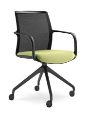 Otočná židle Leaf 505,F95-BL (4-ramenný nylonový kříž černý, kolečka)