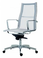 Designové kancelářské křeslo 8800 KASE Mesh High Back White od Antares – vysoký opěrák, bílá síťovina,předoboční pohled