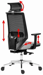 Kancelářská židle EDGE GREY (šedý sedák)