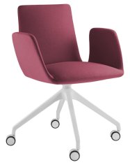 Konferenční křeslo HARMONY MODERN 870,F95-WH (4 ramenný nylonový bílý kříž, kolečka)