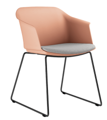 Konferenční křeslo Wave 030-Q-N1 (drátěná kostra černá, plastový korpus)