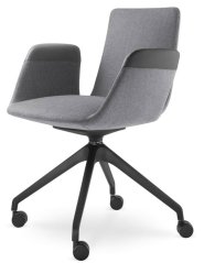 Konferenční křeslo HARMONY MODERN 870,F95-BL (4 ramenný nylonový černý kříž, kolečka)