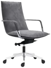 designové manažerské křeslo Karl Low, čalouněno do šedé látky, nízký opěrák, luxusní provedení, nosnost 150 kg, zadoboční pohled designové manažerské křeslo Karl Low, čalouněno do šedé látky, nízký opěrák, luxusní provedení, nosnost 150 kg, zadoboční pohled