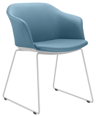 Konferenční křeslo Wave 033-Q-N0 (drátěná kostra v bílém nástřiku, celočalouněný korpus)