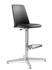 Barová židle MELODY CHAIR 367-F34-N6 (4-ramenný ALU leštěný kříž, opěrka pro nohy)