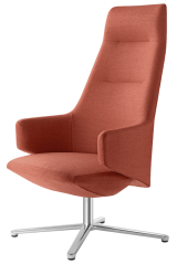 Luxusní křeslo Melody Lounge ML-XL-FR-N6 (4-ramenný ALU leštěný kříž, automatická synch. mechanika)