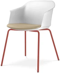 Konferenční křeslo Wave 030-N14 (4-nohá ocelová kostra signální červená RAL 3001, plastový korpus)