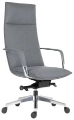 designové manažerské křeslo Karl High, čalouněno do šedé látky, vysoký opěrák, luxusní provedení, nosnost 150 kg, předoboční pohled designové manažerské křeslo Karl High, čalouněno do šedé látky, vysoký opěrák, luxusní provedení, nosnost 150 kg, předoboční pohled