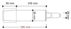 Píst křeslový chrom GS100/38 (průměr 38mm)