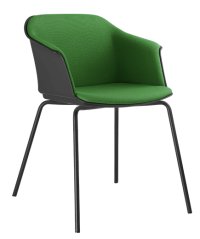 Konferenční křeslo Wave 032-N1 (4-nohá ocelová kostra černá, plastový korpus s vnitřním čalouněním)