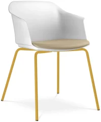 Konferenční křeslo Wave 030-N16 (4-nohá ocelová kostra medová žlutá RAL 1005, plastový korpus)