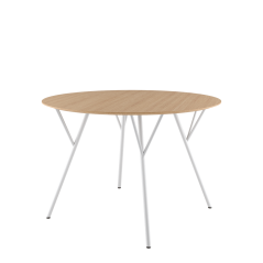 Jídelní stůl Trivi TR-T730/1100-N0 (nohy bílý nástřik, deska březová překližka ?110 cm)