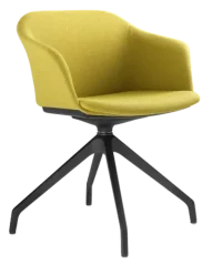 Otočná židle Wave 033,F90-BL (4-ramenný nylonový kříž černý, kluzáky, celočalouněný korpus)