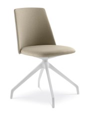Otočná židle MELODY CHAIR 361,F90-WH (4-ramenný nylonový bílý kříž, kluzáky)