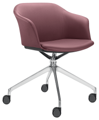 Otočná židle Wave 033,F75-N6 (4-ramenný ALU kříž leštěný, kolečka, celočalouněný korpus)