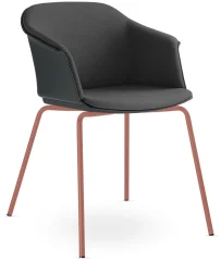 Konferenční křeslo Wave 032-N13 (4-nohá kostra cihlově červená PANTONE 17-1532 TCX, plastový korpus