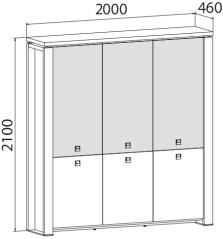 Kancelářská skříň EXPO+ E 5 3 01 S (lamino/sklo)