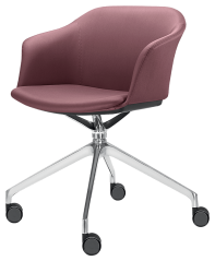 Otočná židle Wave 033,F75-N6 (4-ramenný ALU kříž leštěný, kolečka, celočalouněný korpus)