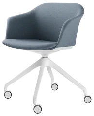 Otočná židle Wave 033,F95-WH (4-ramenný nylonový kříž bílý, kolečka, celočalouněný korpus)