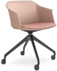 Otočná židle Wave 030,F95-BL (4-ramenný nylonový kříž černý, kolečka, plastový korpus)