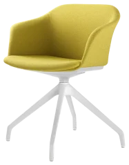 Otočná židle Wave 033,F90-WH (4-ramenný nylonový kříž bílý, kluzáky, celočalouněný korpus)
