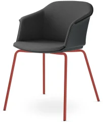 Konferenční křeslo Wave 032-N14 (4-nohá ocelová kostra signální červená RAL 3001, plastový korpus s