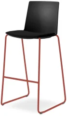 Barová židle SKY FRESH 062-Q-N14 (4-nohá kostra odstín signální červená RAL 3001, čalouněný sedák)